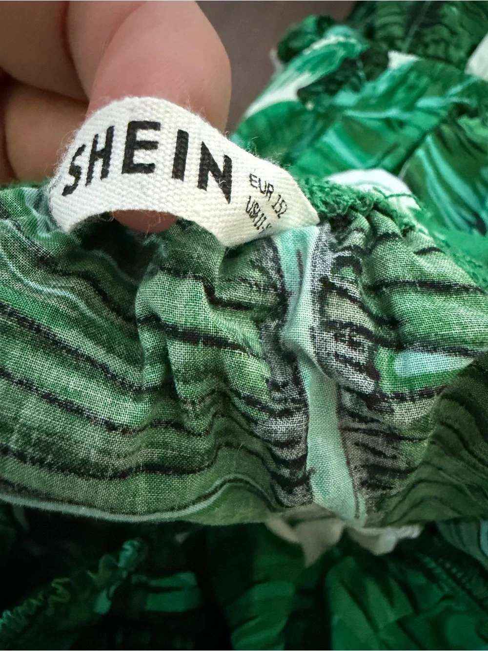 SHEIN Green Tropical Leaf Ruffle Skirted Bottoms 0403